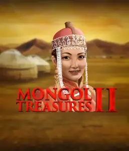 Step into the rich heritage of Mongolia with Mongol Treasures 2 slot by Endorphina, showcasing a graceful Mongolian woman dressed in traditional attire against a sunset-lit Mongolian steppe backdrop. This graphic evokes the beauty of Mongolian tradition, offering a unique gaming experience. 